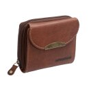 Damen Geldbörse aus Leder braun – elegantes Portemonnaie mit Reißverschluss