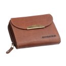 Damen Geldbörse aus Leder braun – elegantes Portemonnaie mit Reißverschluss