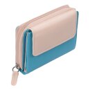 Damen Kombibörse Leder türkis-beige –...