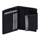 Damen Portemonnaie Leder schwarz flach –...