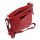 schicke rote Ledertasche mit Schulterriemen, Reißverschlussfächer, 25 x 25cm