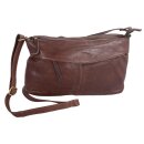 Leder Damen Handtasche braun – Schultergurt lang...
