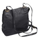 schwarze Tasche Rucksack Kombination Vintage-Leder