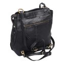 schwarze Tasche Rucksack Kombination Vintage-Leder
