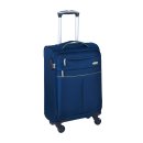 blauer Handgepäck Koffer auf Rädern mit...