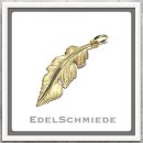 Edelschmiede925 Anhänger Feder in 333/- Gelbgold mit...