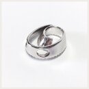 edler Anhänger in 925/- Sterling Silber rhod mit schwarzen und weißen Zirkonias