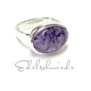 wundervoller Handarbeits Ring in 925/- Sterling Silber mit Chaorit Cabochon oval #61