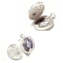 Edelschmiede925 handgefertigtes Medaillon rund 925 Silber matt - Vergiss Mein Nicht - rund