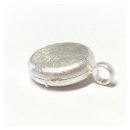 handgefertigtes Medaillon rund 925 Silber matt - Vergiss Mein Nicht - rund