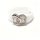 Keramik Ring halbrund weiß 6 mm mit DoppelherzMotiv #54