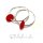 Ohrringe herrlich leichte Creolen 21mm in 925/- Sterling Silber mit roter Acryl Perle