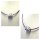 handgefertigte Glasperle weiß/lila auf rustikalem Lederband 50 cm