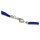 handgefertigte Glasperle blau/beige auf marine blauem Seidenband 48 cm