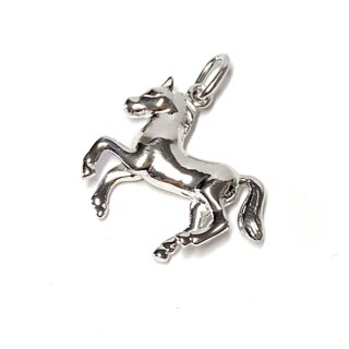 Pferdeanhänger aus 925 Sterlingsilber rhodiniert und glänzend