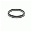 schmaler Keramik Ring halbrund schwarz 3 mm #62