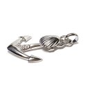 edler Anhänger 925 Silber rhodiniert  Anker mit Zirkonia und beweglicher Muschel