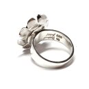 edler Silber Ring als Blüte mit Blautopas facettiert in 925/- Sterling Silber #57