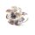 edler Silber Ring als Blüte mit Blautopas facettiert in 925/- Sterling Silber #57