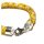 handgefertigtes Häkelarmband aus Glasperlen - Farbmix gelb - mit 925/- Sterling Silber Verschluß 20cm