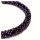 handgefertigtes Häkelarmband aus Glasperlen - Farbmix schwarz lila - mit 925/- Sterling Silber Verschluß 20cm