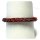 handgefertigtes Häkelarmband aus Glasperlen - Farbmix schwarz rot - mit 925/- Sterling Silber Verschluß 20cm