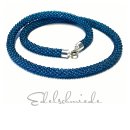 Edelschmiede925 sommerliche Häkelkette, blau, mit...