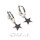 kleine Sterne in 925/- Silber rhod als Creole mit Einhänger