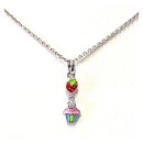 kleine Erdbeere mit CupCake als Anhänger in 925/- Sterling farbig