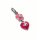 kleine rosa Blüte mit rosa Herz als Anhänger in 925/- Sterling farbig Zirkonia
