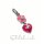 kleine rosa Blüte mit rosa Herz als Anhänger in 925/- Sterling farbig Zirkonia