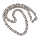 massiver Halskette in 925/- Sterling Silber rhod Zopfkette 46cm
