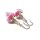 ausgefallene Ohrhänger in 925/- Sterling Silber mit Glasperle Diamant gefüllt pink