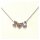 romantische Halskette 925/- Sterling Silber rhod mit rosévergoldetem Herz - Schriftzug I love U 42-45cm