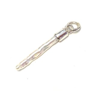 Perlenanhänger 925 Silber weiß längliche Form - außergewöhnlich modern -