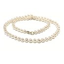 Perlenkette 750/- Gelbgold weiße Perlen mit...