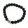Zugarmband Onyx schwarz matt und 925/- Silber Kugel poliert