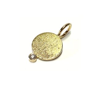 Anhänger 585 Gold Diamant 0,03ct TW/si Sternenstaub 10mm