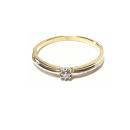 Goldring 585/- bicolor mit Brillant 0,05 ct w/si...