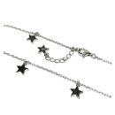 Sternencollier 925/- Sterling Silber rhodiniert poliert glänzend einfarbig 42 - 45 cm