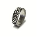 Bandring 925/- Sterling Silber geschwärzt rustikal rund gemustert #64