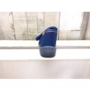 Fischer Jungen Klett-Hausschuh blau mit grünem Dino, gepolsterte Decksohle