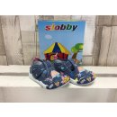 slobby Kinder Klett-Hausschuh hellblau mit Sonnenschirm