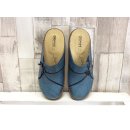 Gemini Damen Clog jeansblau mit blauer Blüte, herausnehmbares Fußbett
