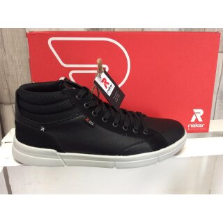 Rieker Herren Schnürstiefel schwarz mit Reißverschluss Größe 42