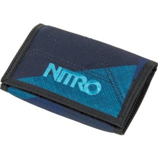 NITRO Geldbeutel Stoffbörse mit Klarsichtfach Buskartenfach Fotofach Klettverschlussbörse WALLET FRAGMENTS BLUE
