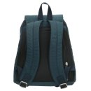 blauer mittlerer Rucksack mit Klappe und Sicherheitsfach am Rücken