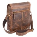 Antico Umhängetasche Leder braun mit Klappe