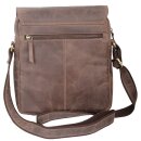 Antico Umhängetasche Leder braun mit Klappe