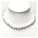 Silbercollier 925/- Sterling Silber matt moderne Form rund außergewöhnlich 43cm